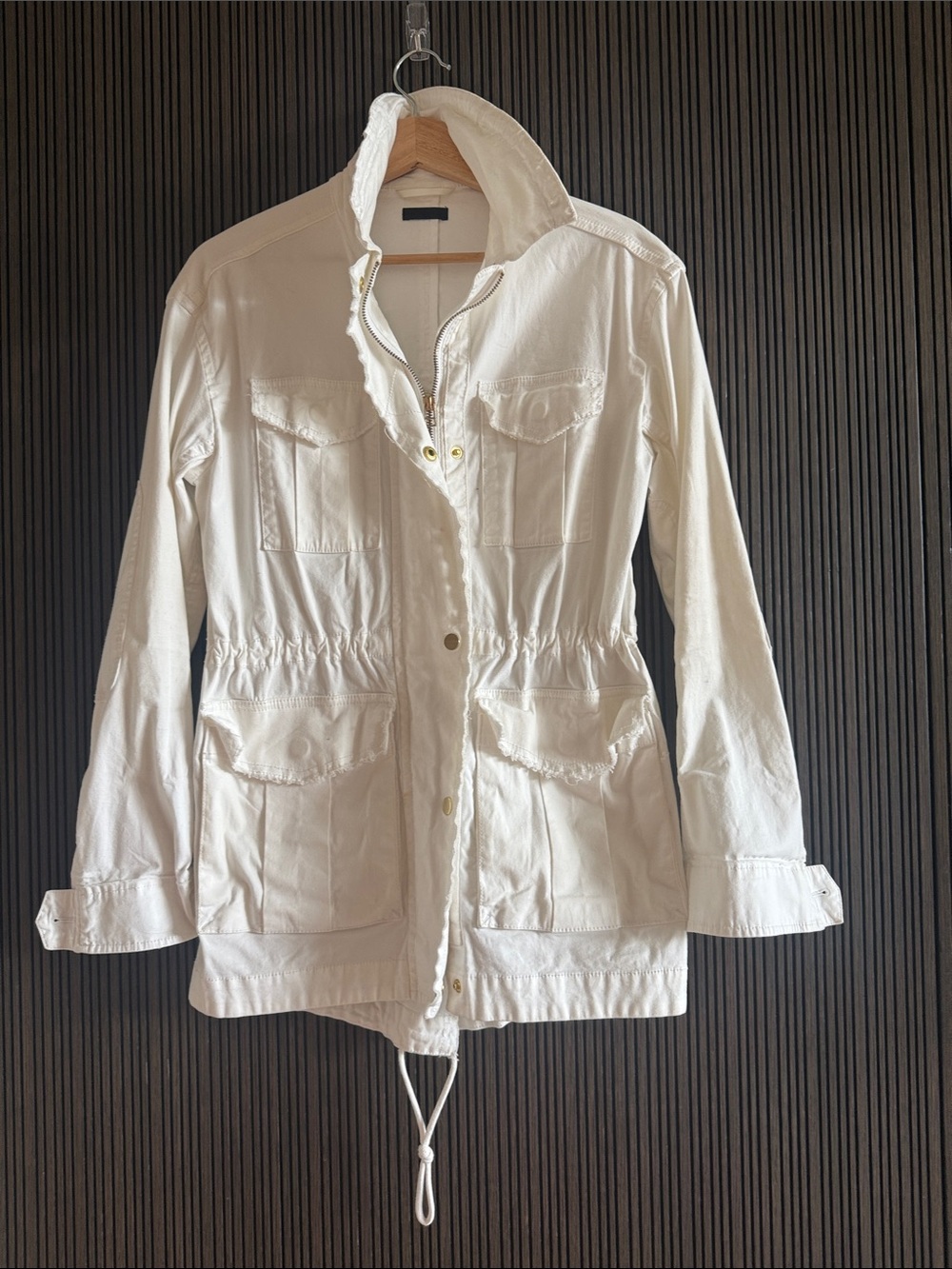 ATM Women's Field Jacket white  Drawcord Utility